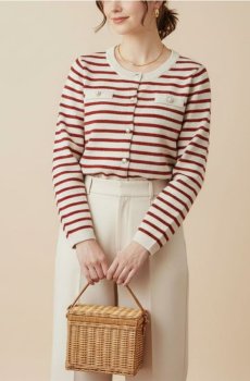 Смугастий кардиган - червоний