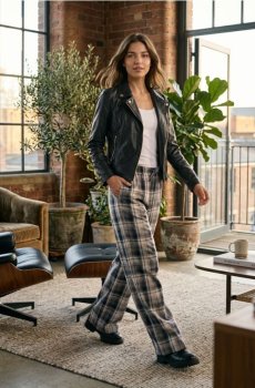 Байкерська куртка зі штучної шкіри - чорний