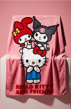 Плед з принтом Hello Kitty - пастельний рожевий