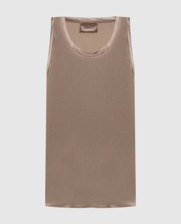 Бежевый топ из шелка