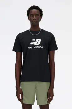 Мужская черная футболка Stacked Logo Черный XL New Balance MT41502BK