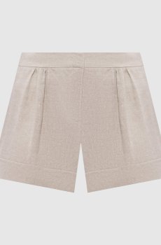 Серые шорты из льна с люрексом