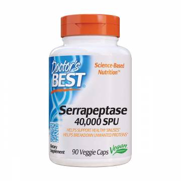 Серрапептаза Doctors Best Serrapeptase 40,000 SPU, 90 вегетарианских капсул Серрапептаза Doctors Best Serrapeptase 40,000 SPU, 90 вегетарианских капсул