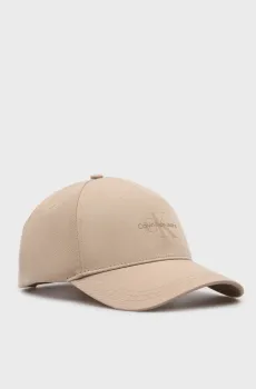 Женская бежевая кепка MONO LOGO PRINT CAP Бежевый ONESIZE Calvin Klein K60K613056