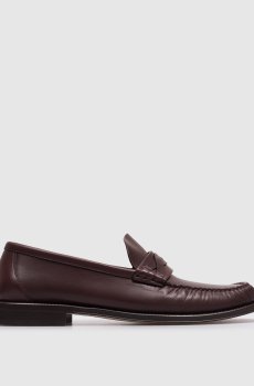 Бордовые кожаные лоферы