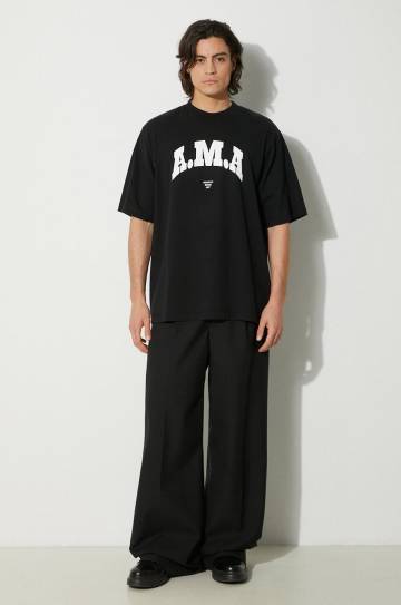 Хлопковая футболка Marcelo Burlon Ama Over Tee мужская цвет чёрный с принтом CMAA054F24JER00B1001 Хлопковая футболка Marcelo Burlon Ama Over Tee мужская цвет чёрный с принтом CMAA054F24JER00B1001