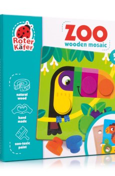 Настольная игра Roter Kafer Деревянная мозаика с основой Зоопарк, 22 элемента, от 2 лет (RW4221)