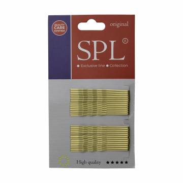 Набор невидимок для волос SPL фрезерованные, золотые, 5.5 см, 24 шт (3022-0055) Набор невидимок для волос SPL фрезерованные, золотые, 5.5 см, 24 шт (3022-0055)