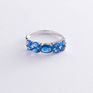 Золотое кольцо с сапфирами и бриллиантами R13015Saj Золотое кольцо с сапфирами и бриллиантами R13015Saj