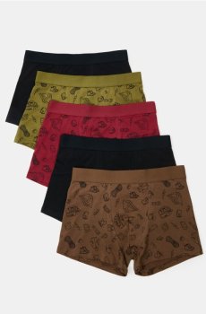 Бавовняні боксери з туристичним мотивом 5 pack - різнобарвний
