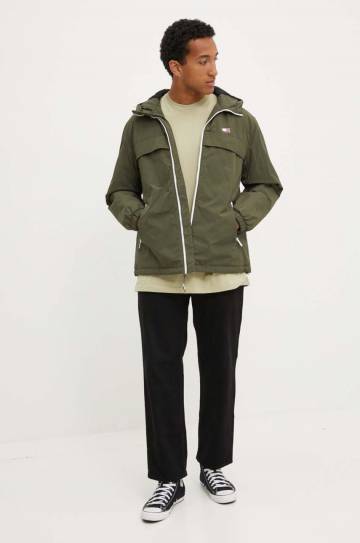 Куртка Tommy Jeans мужская цвет зелёный зимняя DM0DM18908 Куртка Tommy Jeans мужская цвет зелёный зимняя DM0DM18908