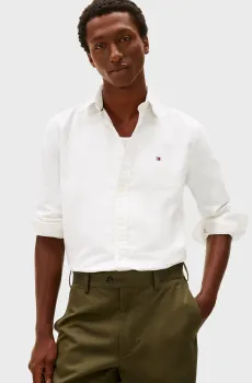 Мужская белая рубашка OXFORD DOBBY Белый S Tommy Hilfiger MW0MW41683