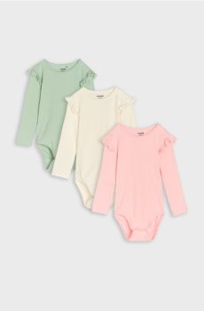 Боді з трикотажу в рубчик 3 pack - кремовий