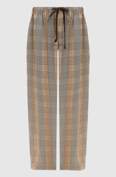 Бежевые брюки в клетку