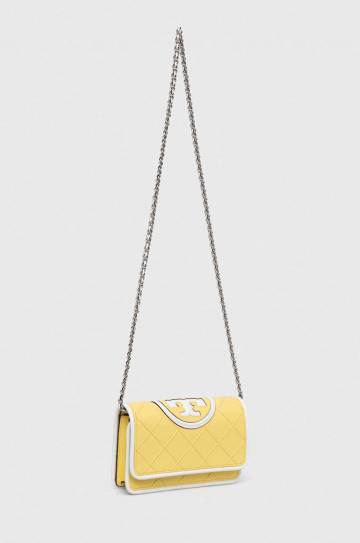 Кожаная сумочка Tory Burch цвет жёлтый Кожаная сумочка Tory Burch цвет жёлтый