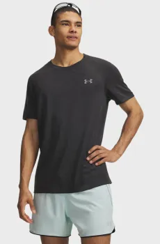 Мужская черная футболка UA Wool Run SS Черный S Under Armour 6009520-001