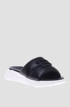 Женские черные кожаные слайдеры Черный 36 Baldinini D4E902T1VITE;0000