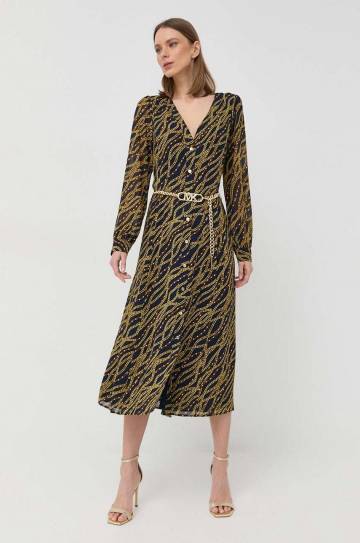 Платье MICHAEL Michael Kors цвет синий midi расклешённое Платье MICHAEL Michael Kors цвет синий midi расклешённое