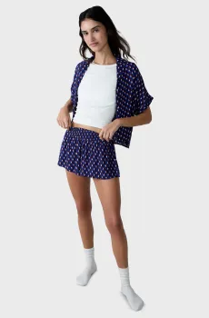 Женские темно-синие шорты с узором BERYL Синий S Etam 6551792