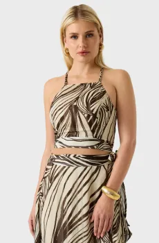 Женский топ с узором Разноцветный XS Guess W5GH74.WH9Z2;PMIC