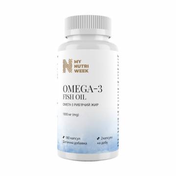 Омега-3 рыбий жир My Nutri Week Omega-3 Fish Oil, 1000 мг, 180 капсул
