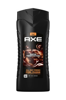 Гель для волос, лица и тела 3 в 1 Axe Dark Temptation All Day Fresh Body Face Hair Wash, 400 мл