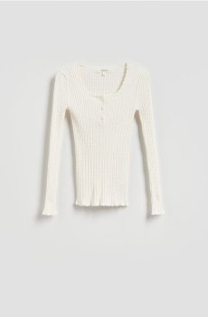 Reserved - Віскозний джемпер - кремовий - 505IY-01X