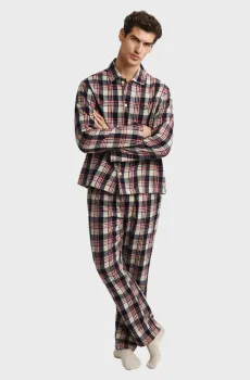 Мужская пижама в клетку (рубашка, брюки) FLANNEL Разноцветный L Gant 902539600