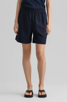 Женские темно-синие льняные шорты Синий 34 Gant 4020061