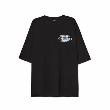 Cropp - Чорна футболка з принтом - чорний