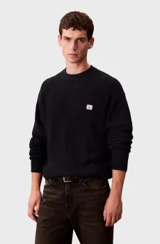 Мужской черный джемпер WAFFLE Черный XXL Calvin Klein Jeans LV04RD313G