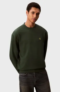 Мужской темно-зеленый свитшот LS EU 350TERRY Зеленый M Calvin Klein Jeans LV04RC296G