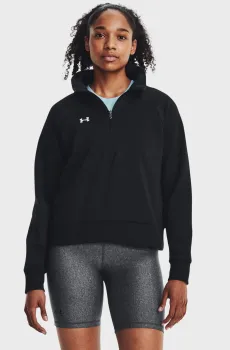 Женская черная спортивная кофта UA Rival Fleece HZ Черный S Under Armour 1379492-001