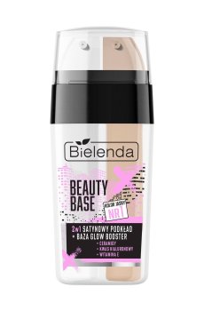 Сатиновая база-бустер для сияния лица 2 в 1 Bielenda Beauty Base оттенок 2, 2*7.5 г