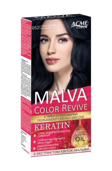 Стойкая крем-краска для волос Malva Color Revive 052 Сине-черный, 105 мл