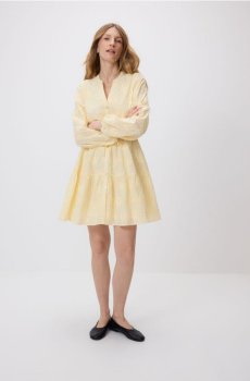 Reserved - Сукня з вишивкою - світло-жовтий - 338HK-10X