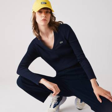 Lacoste футболка жіноча з V-вирізом Lacoste футболка жіноча з V-вирізом