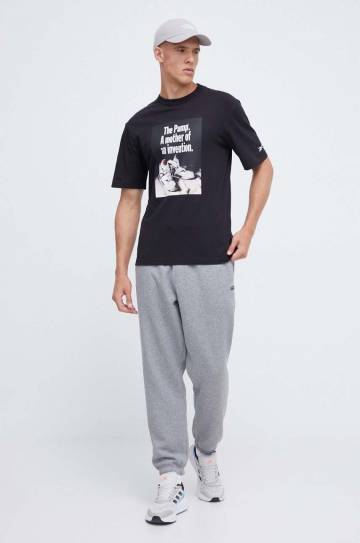 Хлопковая футболка Reebok Classic Basketball цвет чёрный с принтом Хлопковая футболка Reebok Classic Basketball цвет чёрный с принтом