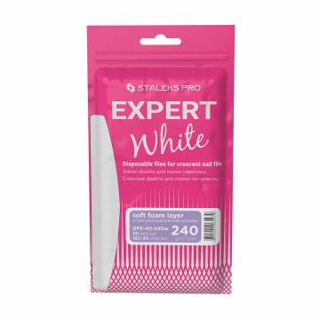 Сменные файлы для пилы полумесяц на мягкой основе Staleks PRO Expert 40, белые, 240 грит, 30 шт Сменные файлы для пилы полумесяц на мягкой основе Staleks PRO Expert 40, белые, 240 грит, 30 шт