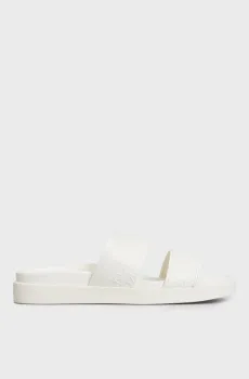 Женские белые кожаные слайдеры с узором ERGO SLIDE - HF MONO Белый 38 Calvin Klein HW0HW01535