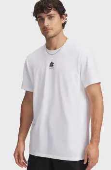 Мужская белая футболка Curry Hvyweight Logo Tee-WHT Белый M Under Armour 1387107-100