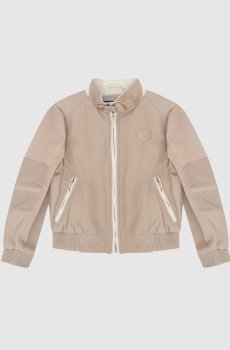 Детская светло-бежевая дубленка