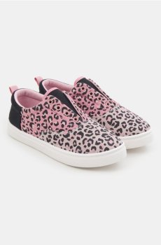 Кеди з леопардовим принтом та натуральною шкіряною устілкою - пильно-рожевий