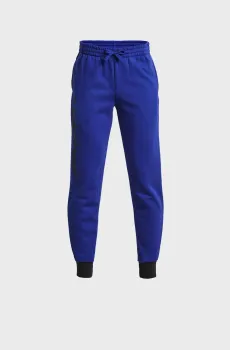 Детские синие спортивные брюки UA Rival Fleece Script Jgrs Синий 18 Under Armour 1379789-400