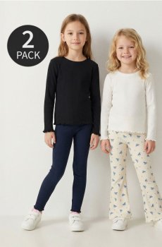 Набір з 2 бавовняних легінсів - різнобарвний