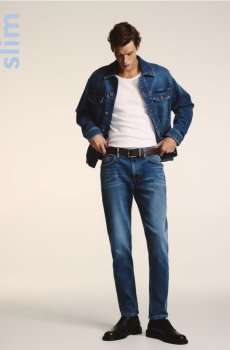 Reserved - Джинси slim з вареним ефектом - синій - 070KI-55J