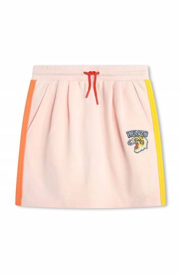 Детская хлопковая юбка Kenzo Kids цвет розовый mini прямая Детская хлопковая юбка Kenzo Kids цвет розовый mini прямая