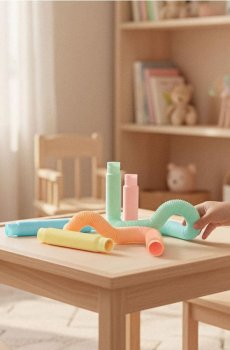 Набір з 5 розтяжних трубочок - різнобарвний