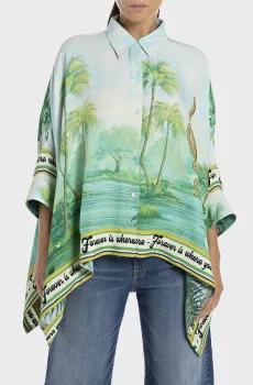 Женская блуза с узором Разноцветный XS-S Replay W2141 .000.10339