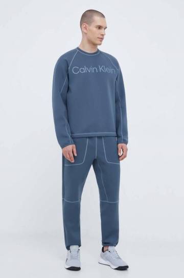 Кофта для тренинга Calvin Klein Performance цвет серый с принтом Кофта для тренинга Calvin Klein Performance цвет серый с принтом